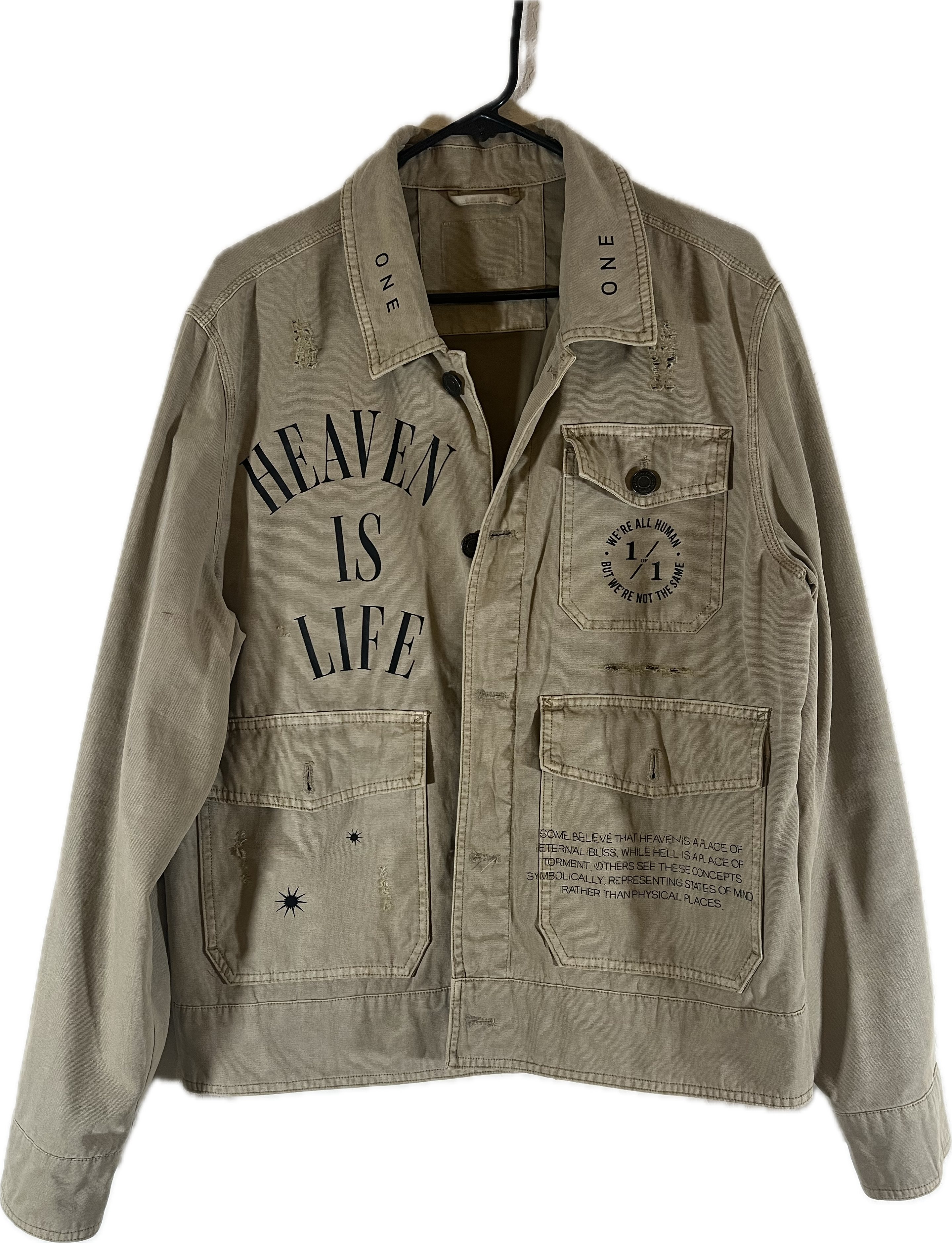 BEIGE HEAVEN IS LIFE DENIM JACKET